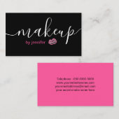 Typographie noir et néon rose Carte de visite MUA (Devant / Derrière)