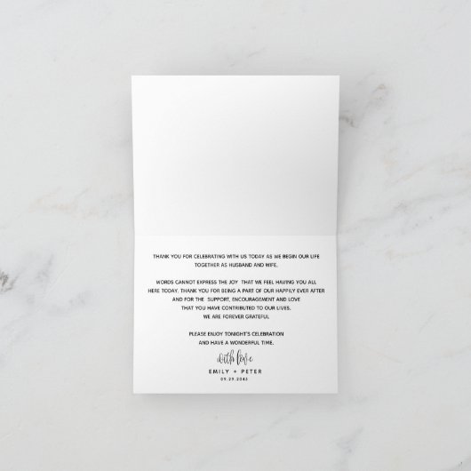 Typographie noir or Mariage Merci (Intérieur)