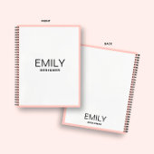 Typographie noire moderne | Carnet frontalier rose