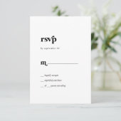 Typographie noire moderne Carte RSVP simple (Debout devant)