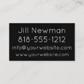 Typographie noire Simple Carte de visite moderne (Dos)
