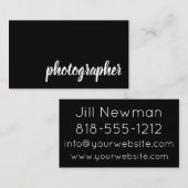 Typographie noire Simple Carte de visite moderne (Devant / Derrière)