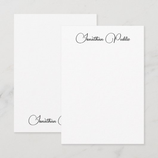 Typographie Nom Modèle Élégant Moderne Vertical (Devant / Derrière)