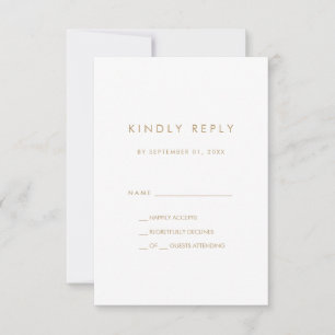 Typographie Or Chic Carte RSVP simple