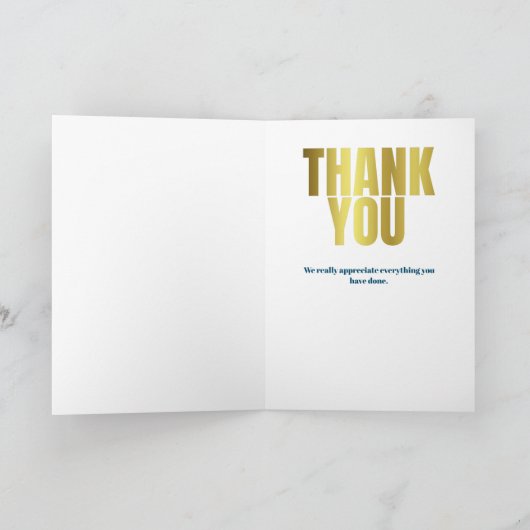 Typographie Or Merci bleu moderne (Intérieur)