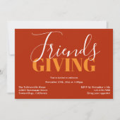 Typographie Orange Friendsgiving Invitation (Devant)