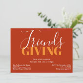 Typographie Orange Friendsgiving Invitation (Debout devant)