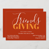Typographie Orange Friendsgiving Invitation (Devant / Derrière)