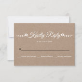 Typographie papier kraft mariage rustique RSVP (Devant)
