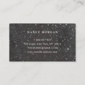 Typographie Parties scintillant noire Carte de vis (Dos)