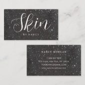 Typographie Parties scintillant noire Carte de vis (Devant / Derrière)