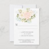 Typographie Peach Rose Vertical Circle Frame RSVP (Dos)