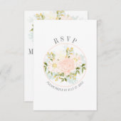 Typographie Peach Rose Vertical Circle Frame RSVP (Devant / Derrière)