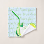 Typographie personnalisée citron vert frais (Gant de toilette)