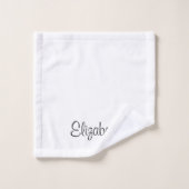 Typographie personnalisée Noms Modèle noir blanc (Gant de toilette)