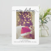 Typographie Photo de Noël Carte personnalisée (Debout devant)