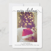 Typographie Photo de Noël Carte personnalisée (Devant)