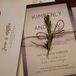 Typographie Photo Engagement Party Invitation