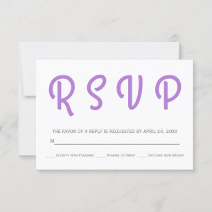 Typographie polka dot lavande mariage RSVP