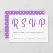 Typographie polka dot lavande mariage RSVP (Devant / Derrière)