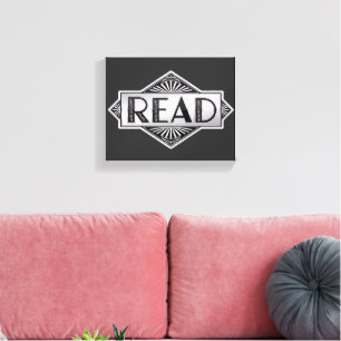 Typographie READ Art Déco argent vintage - Lu Retr
