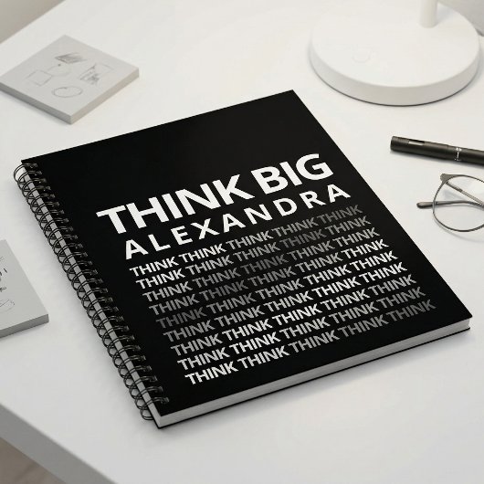 Typographie Réfléchir Grand Mentalité Journal Noir