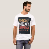 Typographie Répéter Viande Fumée Gras Tshirt (Devant entier)