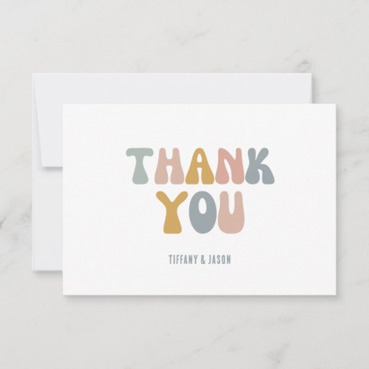 Typographie rétro 1 Photo Merci Mariage moderne (Devant)