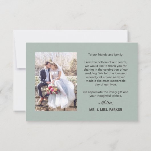 Typographie rétro 1 Photo Merci Mariage moderne (Dos)