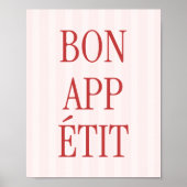 Typographie Rétro 'Bon Appétit' Impression de Cuis (Devant)