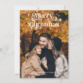 Typographie rétro Carte de Noël (Devant)