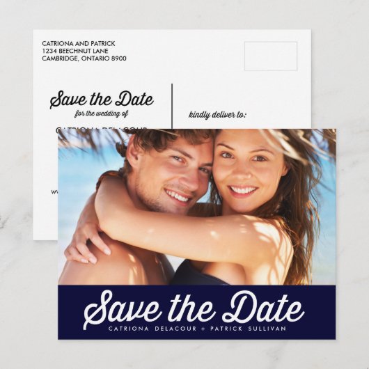 TYPOGRAPHIE RÉTRO | CARTES DE SAUVEGARDE NAVY POST (Devant / Derrière)