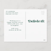 Typographie Rétro Vert Joyeuses Fêtes Carte Non-Ph (Dos)