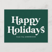 Typographie Rétro Vert Joyeuses Fêtes Carte Non-Ph (Devant)