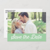 TYPOGRAPHIE RÉTRO VERT MENTHE CARTE DE SAUVEGARDE (Devant / Derrière)