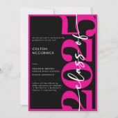Typographie rose chaud moderne Faire-part de gradu (Devant)