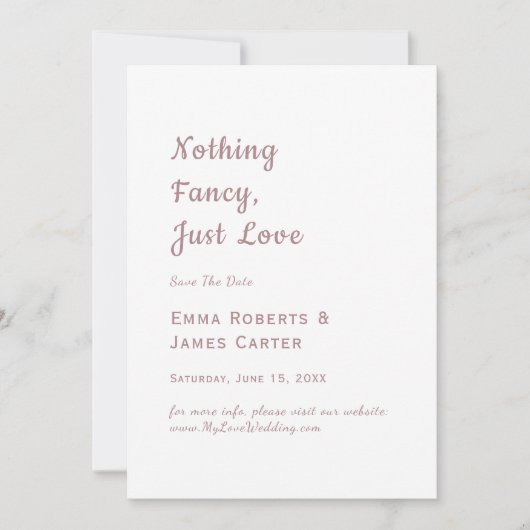 Typographie Rose Gold Save the Date (Devant)