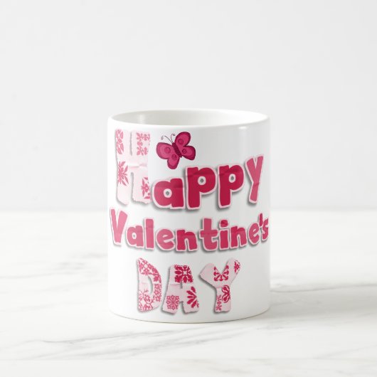 Typographie rose mignonne Saint Valentin Mug (Centre)