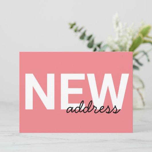 Typographie rose moderne Faire-part mobile (Debout devant)