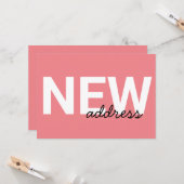 Typographie rose moderne Faire-part mobile (Devant/Arrière en situation)