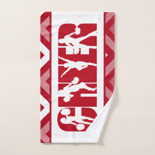Typographie rouge de la petite fille Silhouette Te