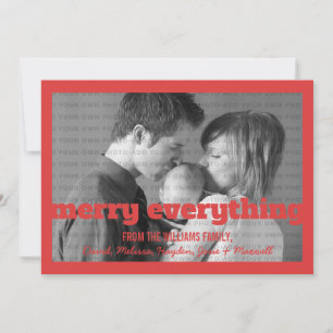 Typographie rouge Joyeux tout Carte photo