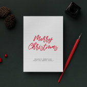 Typographie rouge moderne Joyeuse carte de Noël