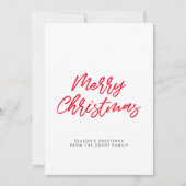 Typographie rouge moderne Joyeuse carte de Noël (Devant)