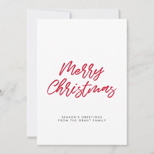 Typographie rouge moderne Joyeuse carte de Noël (Devant)
