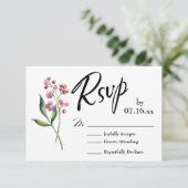 Typographie RSVP avec bourgeons et baies à l'aquar (Debout devant)