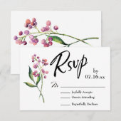 Typographie RSVP avec bourgeons et baies à l'aquar (Devant / Derrière)