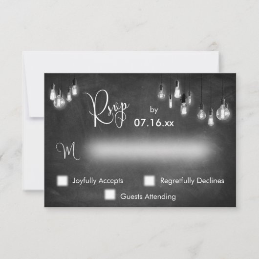 Typographie RSVP Edison Lights sur tableau de bord (Devant)