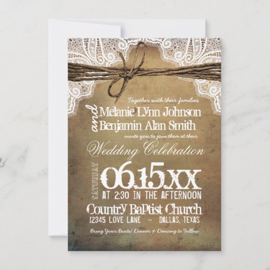 Typographie russe vintage Invitations de mariage (Devant)