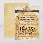 Typographie russe vintage Invitations de mariage (Devant / Derrière)